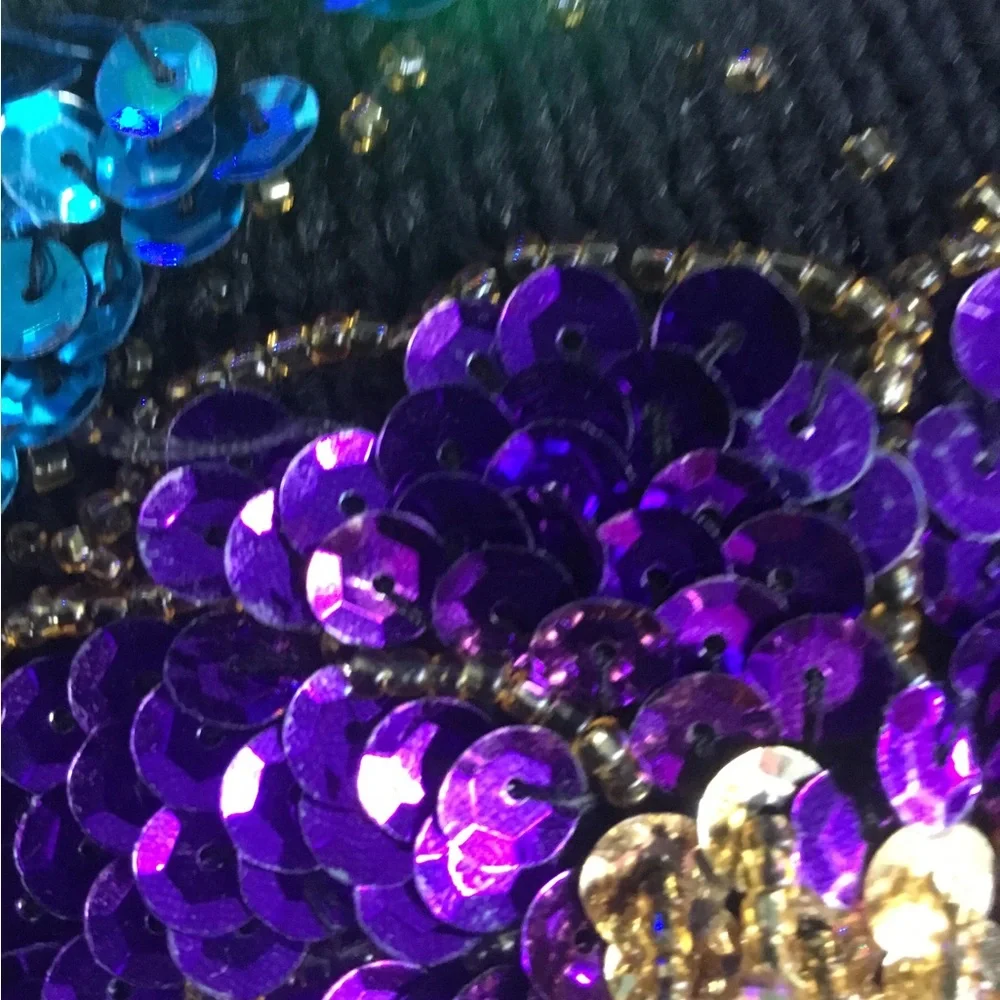 🌸 See New Listing 🌺  Sequin Sweater Vintage  Holiday Bead Oversize S  Small - Picture 9 of 14